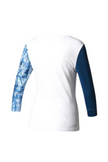 Adidas Essex 3/4 TShirt in White and Blue for women