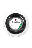 Tecnifibre Dynamix V.P. squash string reel, black, with the Tecnifibre logo and product details on the label.