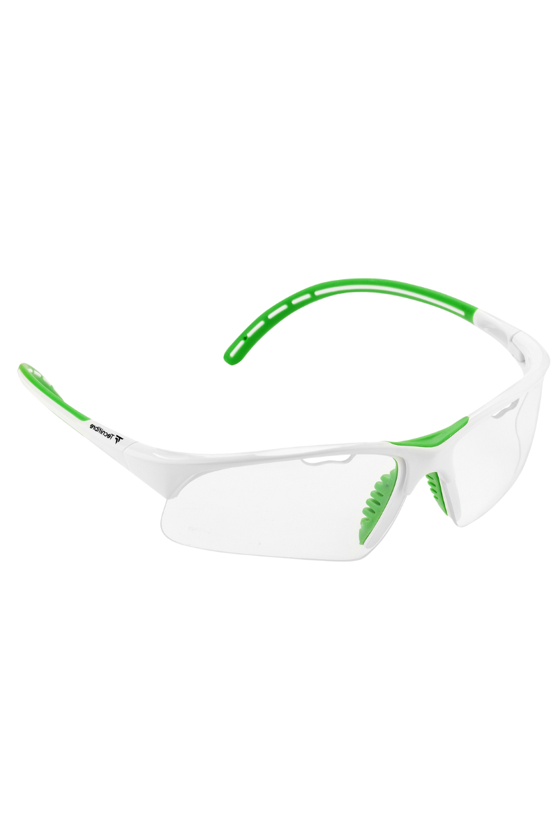 tecnifibre squash goggles in white and green