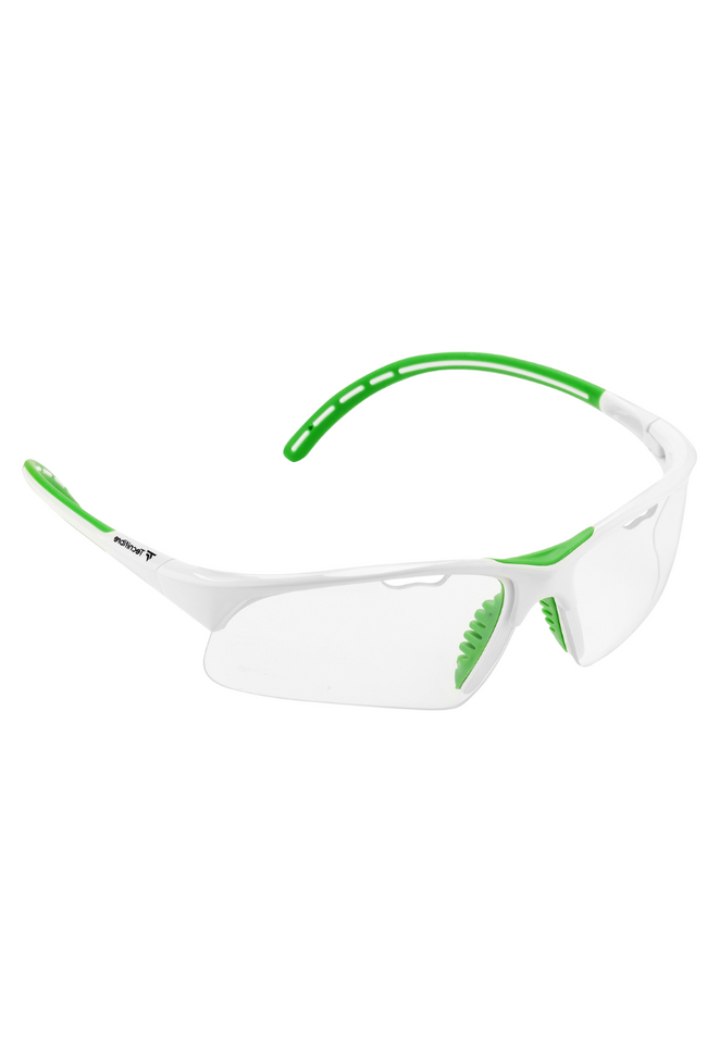 tecnifibre squash goggles in white and green