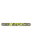 Close-up of Tecnifibre Carboflex 135 X-Top squash racket's frame with 'X-TOP' branding in yellow