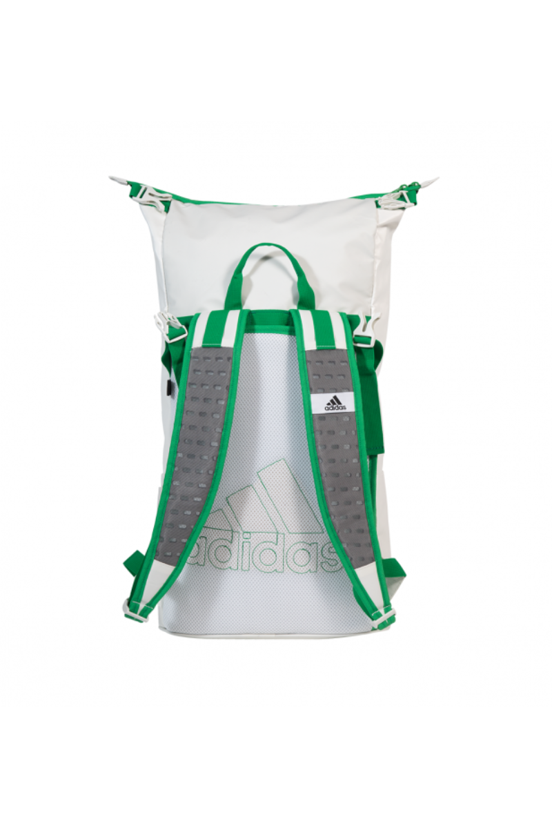 adidas multigame squash backpack white and green