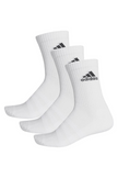 three pairs of adidas performance crew socks in white