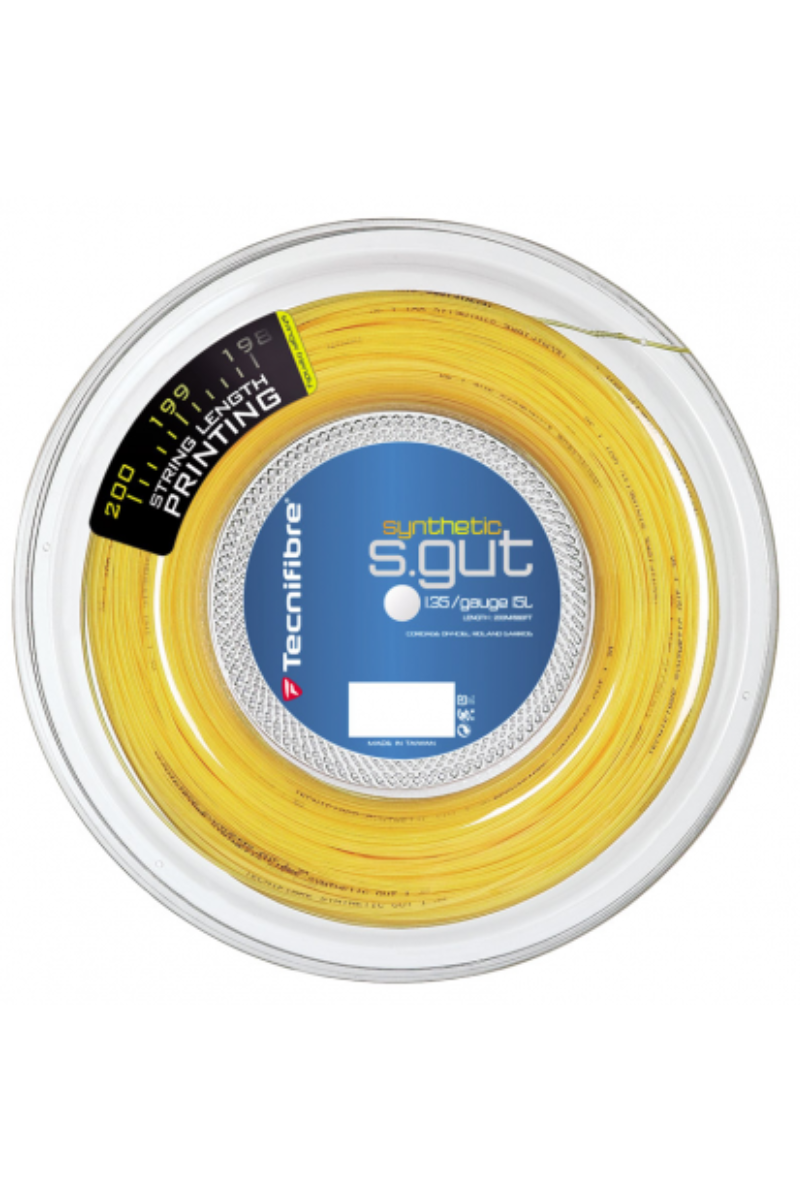 tecnifibre synthetic gut squash string in yellow