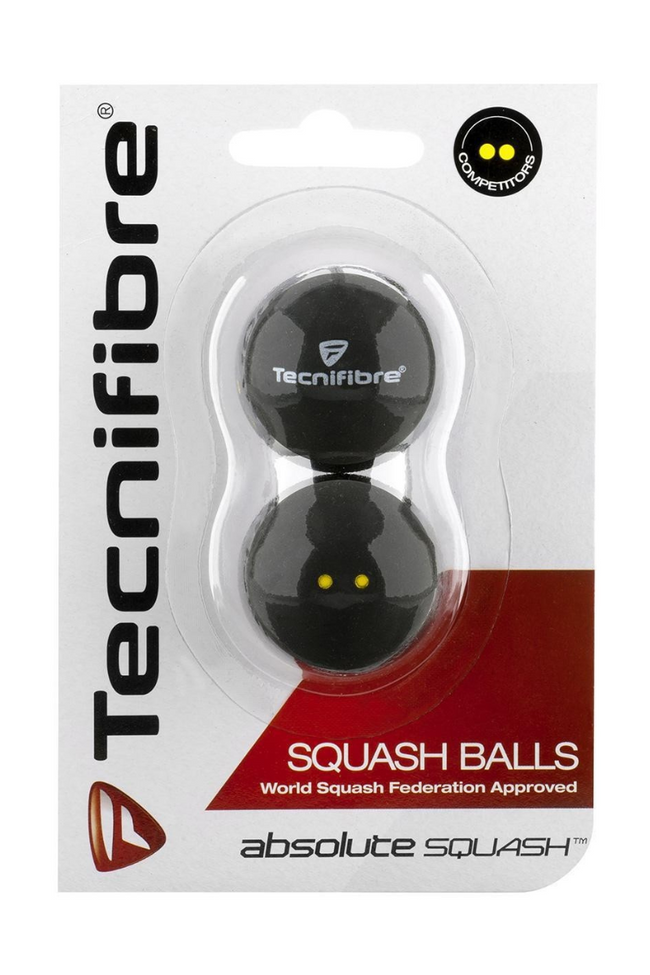 tecnifibre absolute double yellow dot squash ball