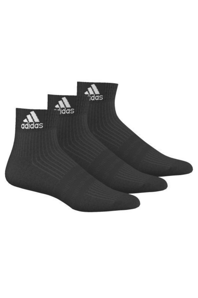 Three pairs of adidas squash socks in black