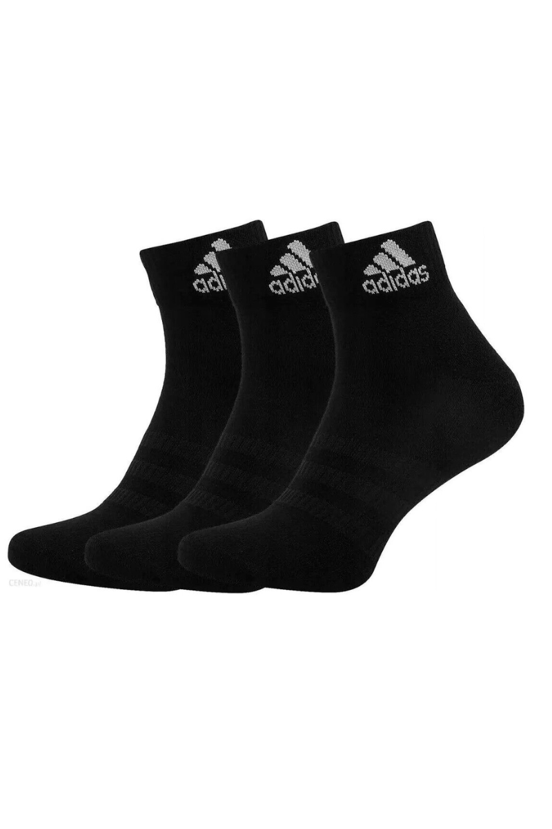 Three pairs of adidas squash socks in black