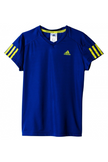 Adidas Junior Club T-shirt in blue and yellow