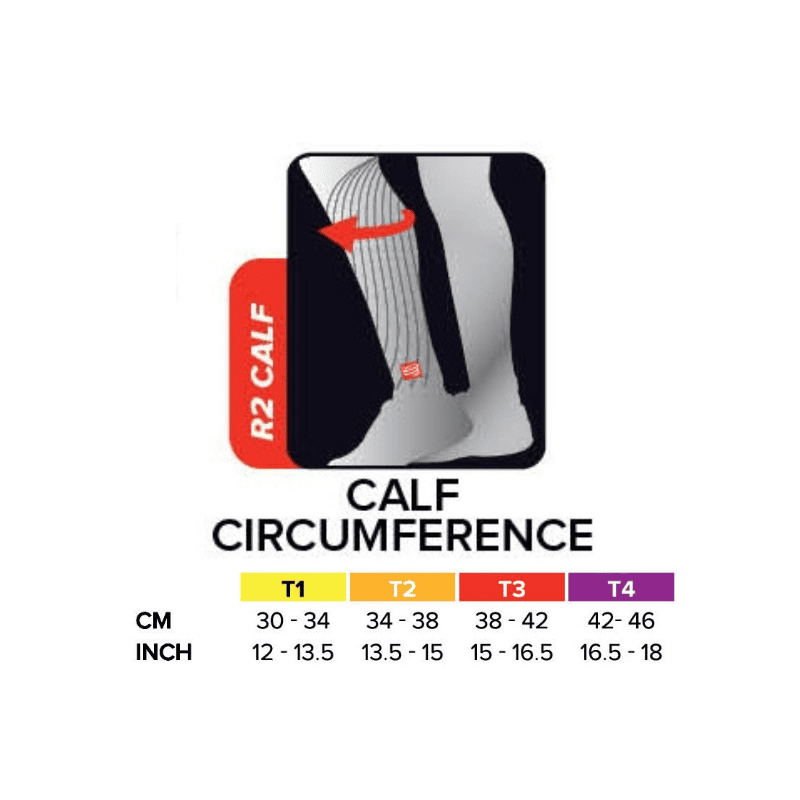 Compressport Racket Pro Silicon R2 Compression Calf Sleeves - Black