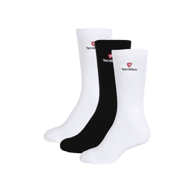Tecnifibre Men Squash Socks - White/Black - 3 Pairs