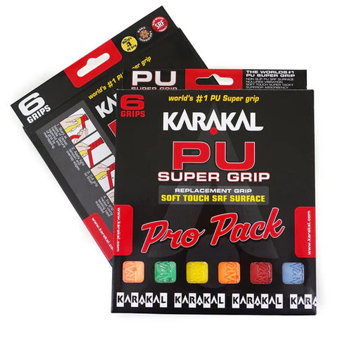 Karakal PU Super Replacement Grips - Assorted Pack of 6