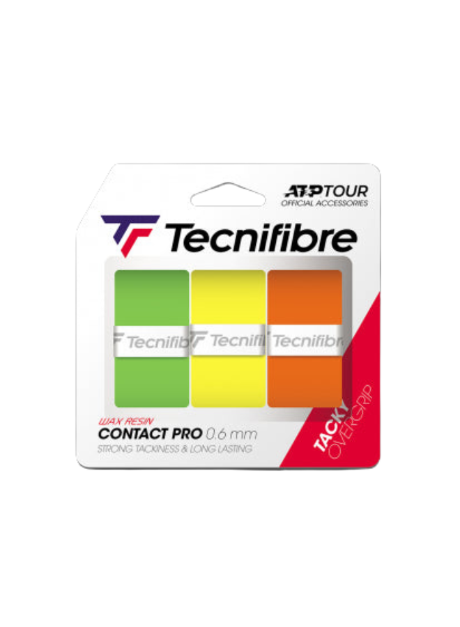 tecnifibre contact pro wax resin tacky overgrip green orange yellow