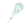 The Tecnifibre Slash 120 Power squash racket in white, black, and neon green.
