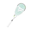 The Tecnifibre Slash 120 Power squash racket in white, black, and neon green.