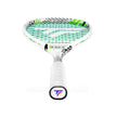 The Tecnifibre Slash 120 Power squash racket in white, black, and neon green.