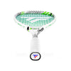 The Tecnifibre Slash 120 Power squash racket in white, black, and neon green.