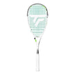 The Tecnifibre Slash 120 Power squash racket in white, black, and neon green.
