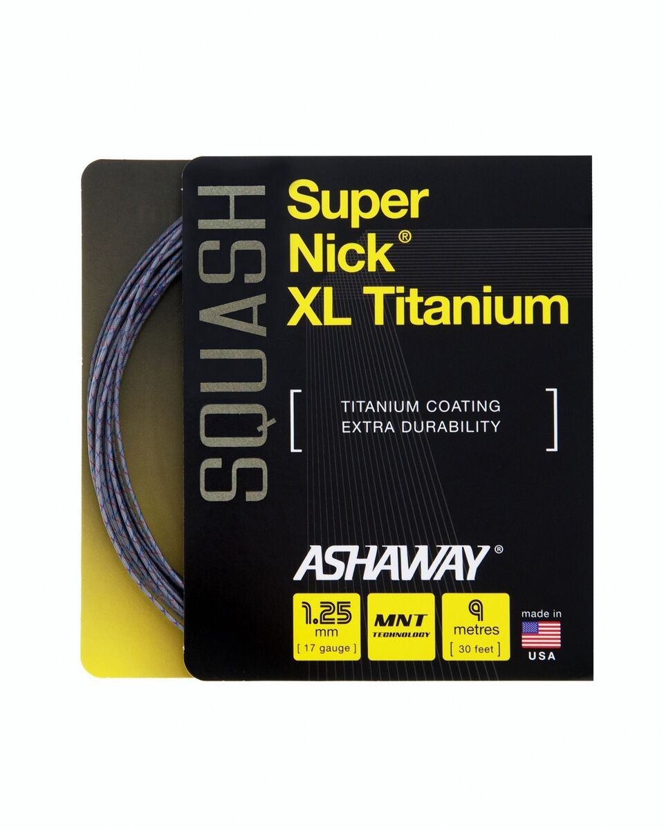 Ashaway SuperNick XL Titanium - 9m Squash String - Gray