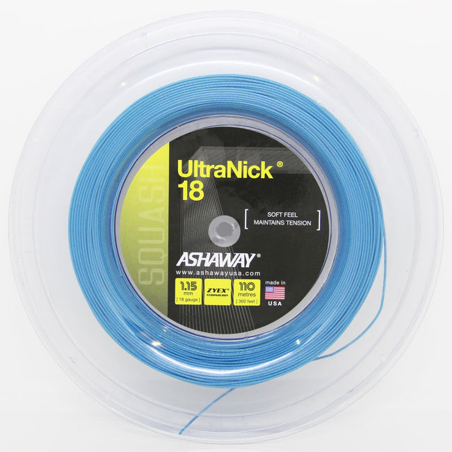 Ashaway Ultra Nick 18 - 1.15mm/110m Squash String - Blue