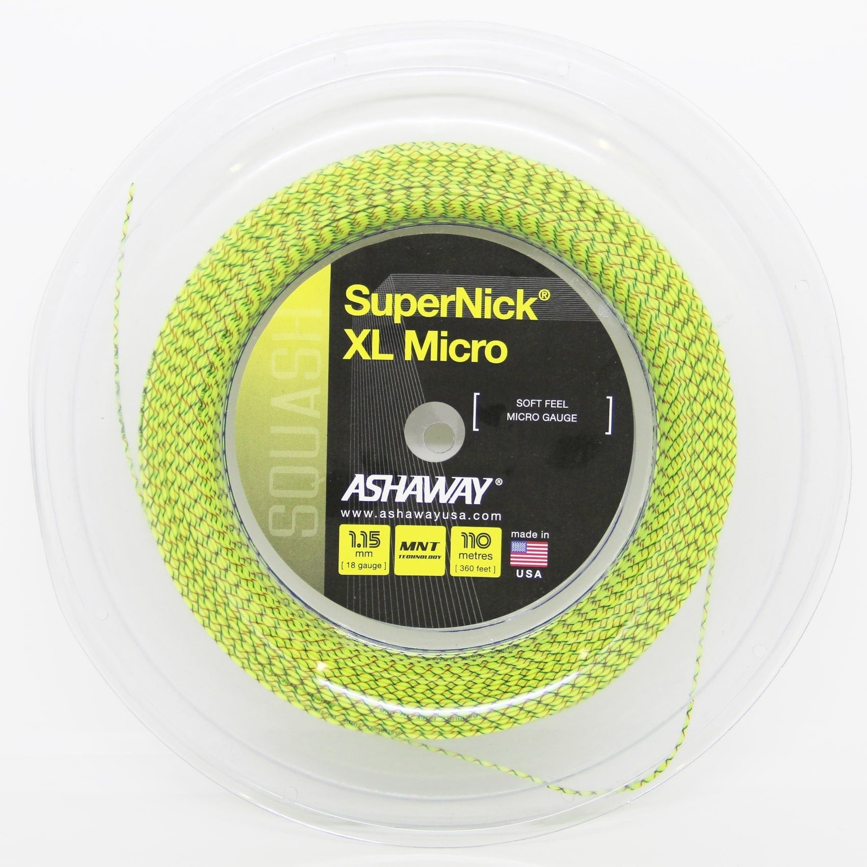 Bobine Cordage de squash Ashaway SuperNick XL Micro 18 1,15 mm 110 m