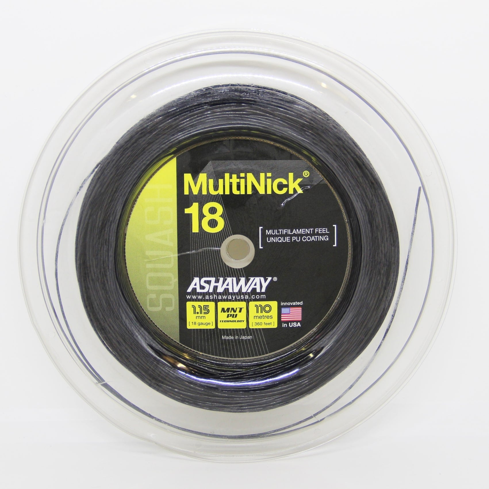 Pink Squash String Ashaway Multinick 18 Squash String - 1.15 mm/110m