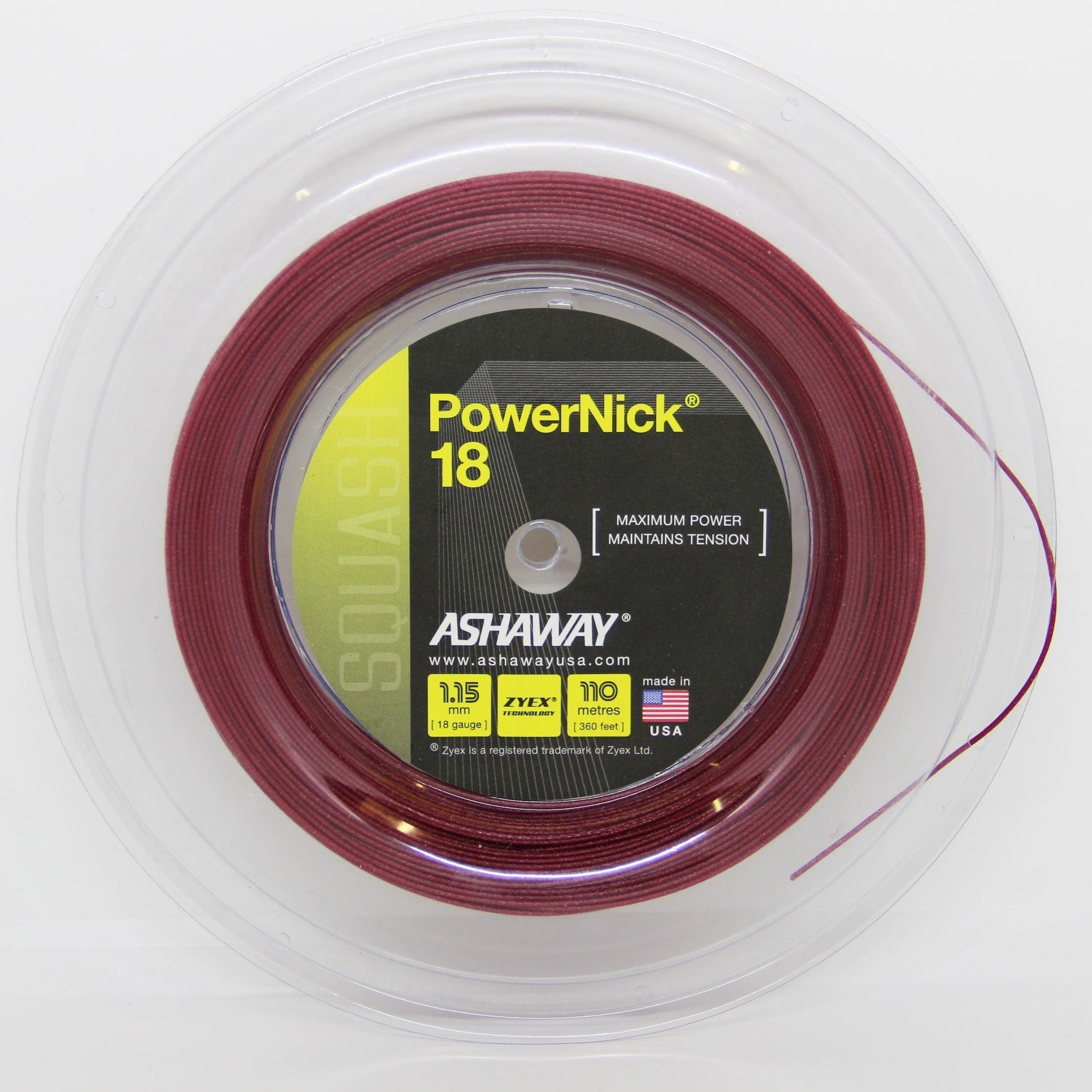 Pink Squash String Ashaway PowerNick 18 - 1.15mm/110m Squash Strings