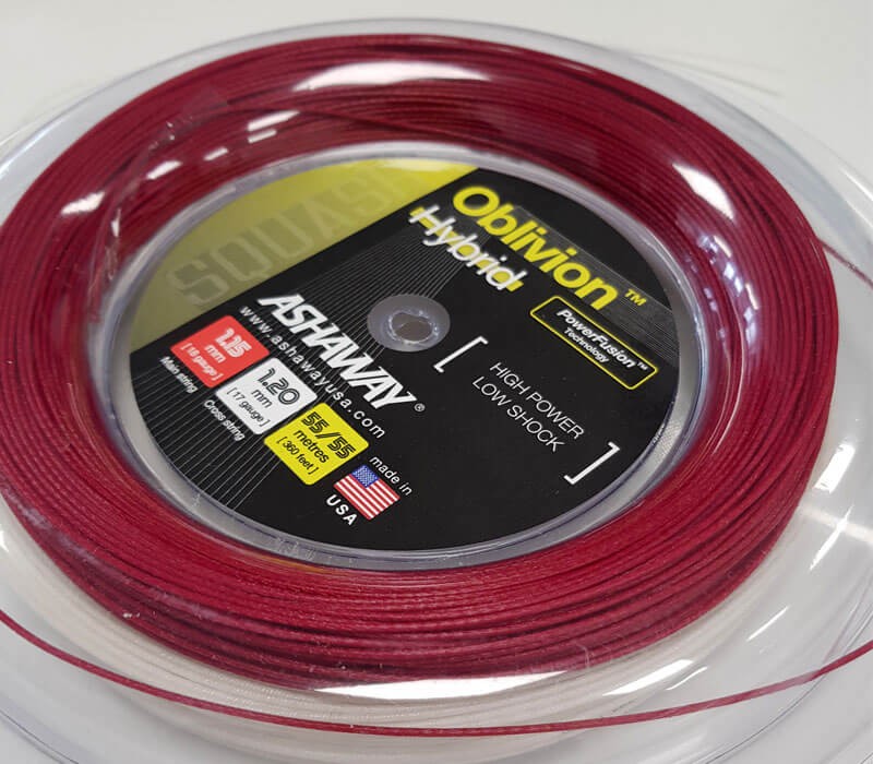 Ashaway Oblivion Hybrid Squash Strings - 110m Reel - Red